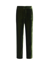 L'Agence Rebel Velvet Trouser in deep olive 1 - women's pants - view 4