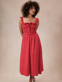 Sunday Edition - Smocked Sleeveless Midi Dress