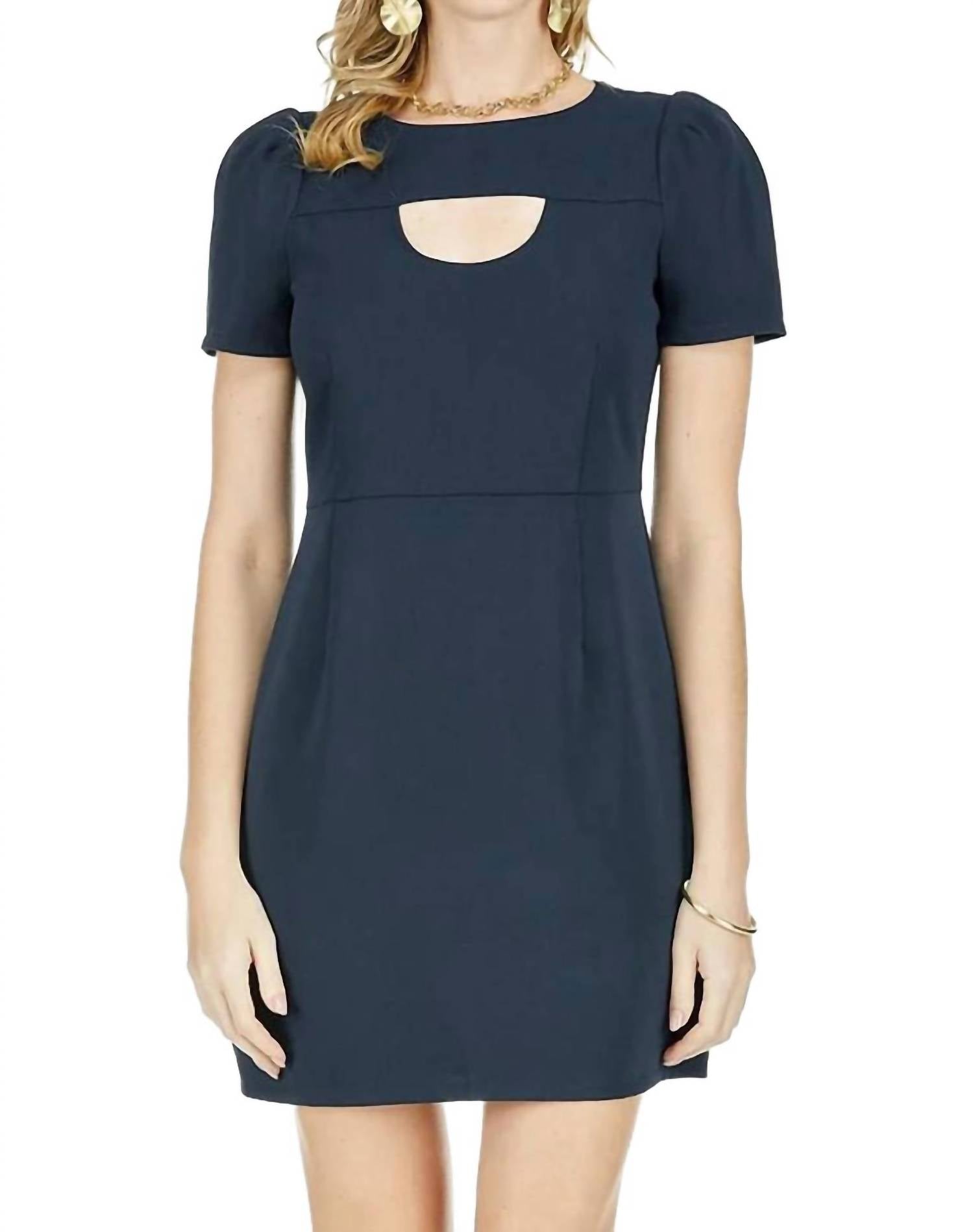 Jade - Short Sleeve Keyhole Mini Dress