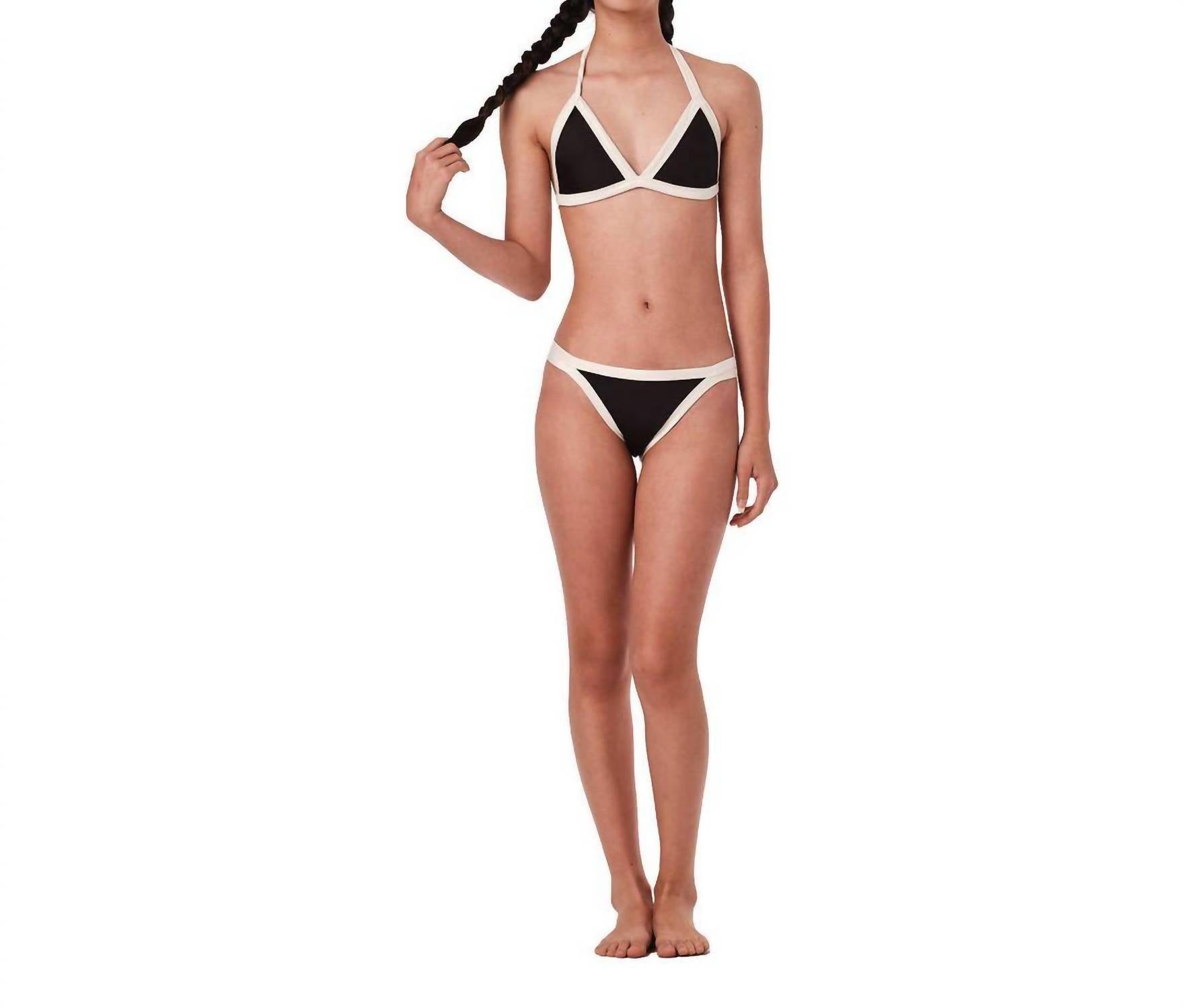 submarine The Little Bikini Set in cream black - women's swimwear