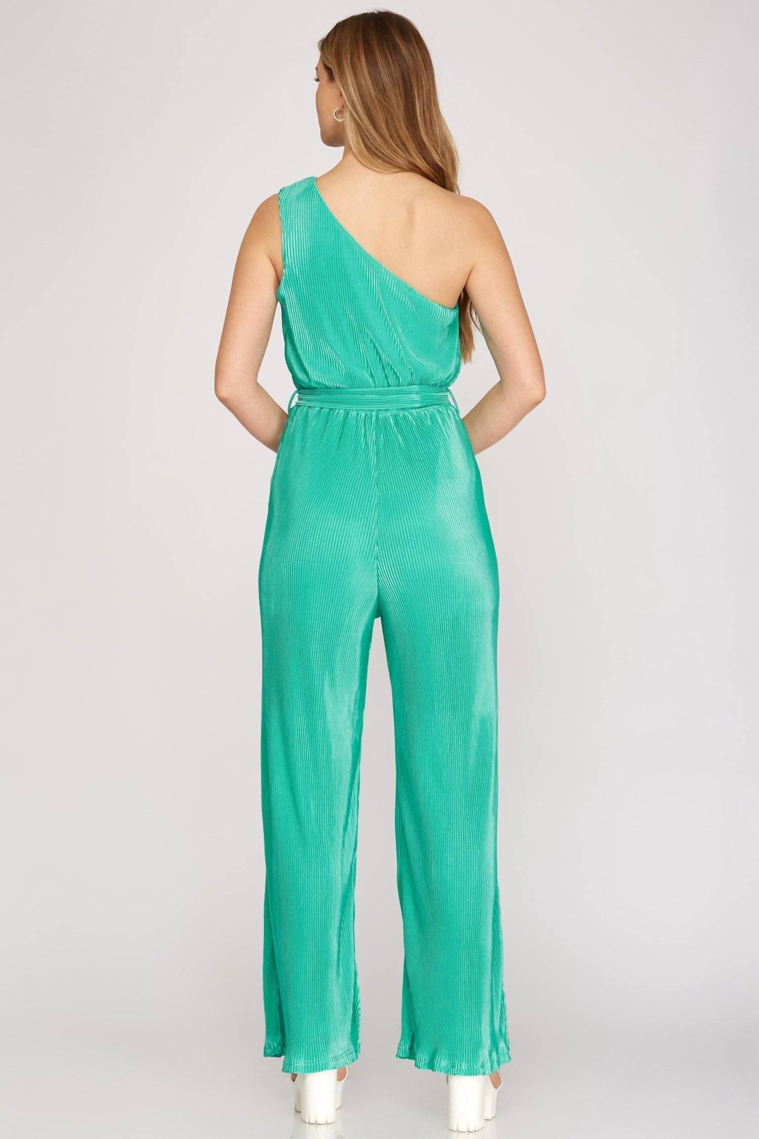 She + Sky - One Shoulder Jumpsuit