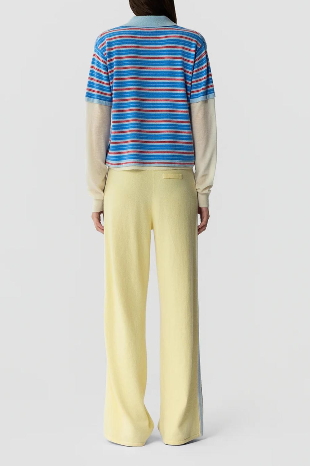 Guest In Residence - Layered Stripe Rugby Cashmere Polo Top