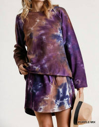 Umgee - Tie Dye French Terry Raglan Top