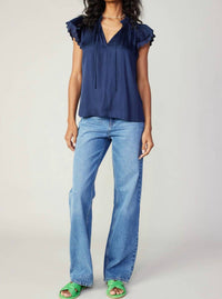Current Air - Eliza Flutter Sleeveless Blouse