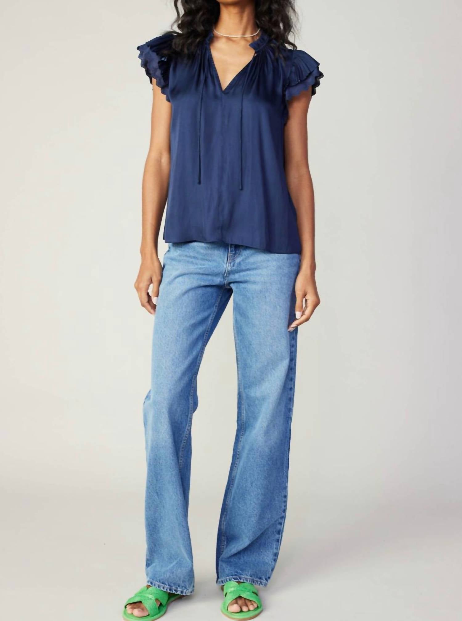 Current Air - Eliza Flutter Sleeveless Blouse