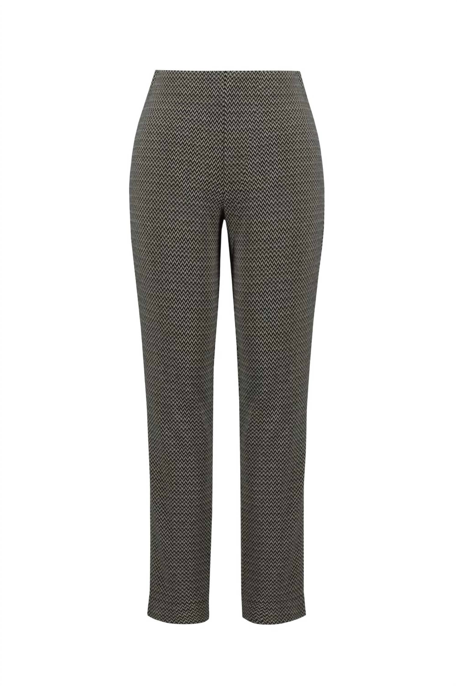 Joseph Ribkoff High Rise Straight Leg Pants in black beige - women's pants - view 6