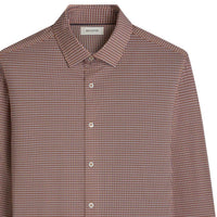 Bugatchi Uomo Men's James Mini Check Ooohcotton Shirt in jaffa - men's shirt - alternate view