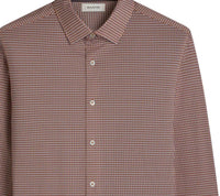 Bugatchi Uomo Men's James Mini Check Ooohcotton Shirt in jaffa - men's shirt - detail view