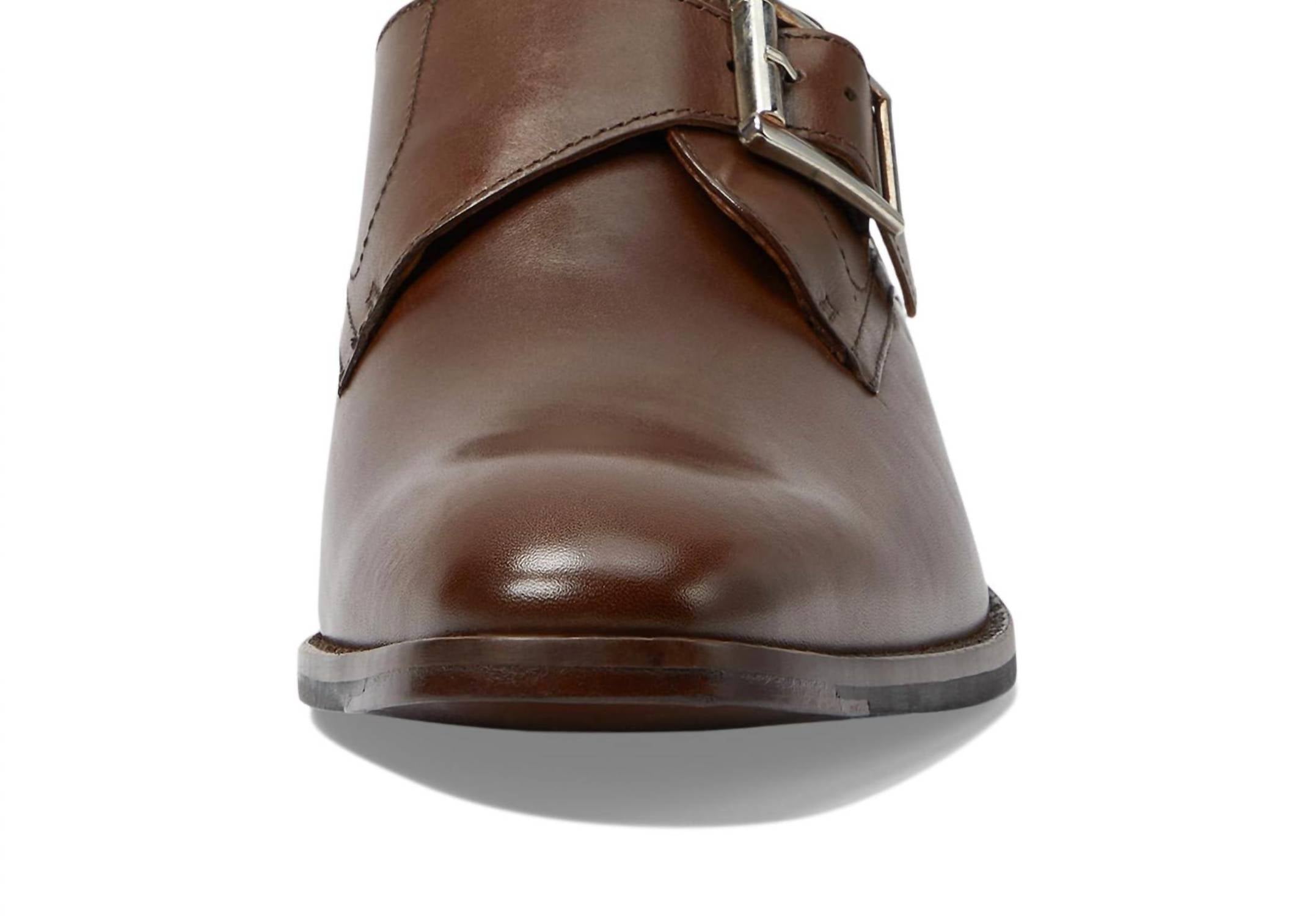 JOHNSTON & MURPHY Men's Richland Monk Strap Oxford Shoes in mahogany full grain - men's shoe - alternate view