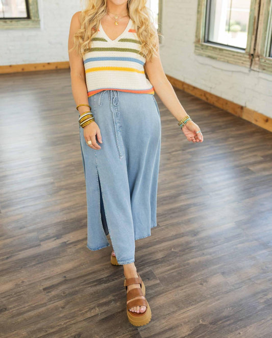 En Creme - JAYLA DENIM MIDI SKIRT