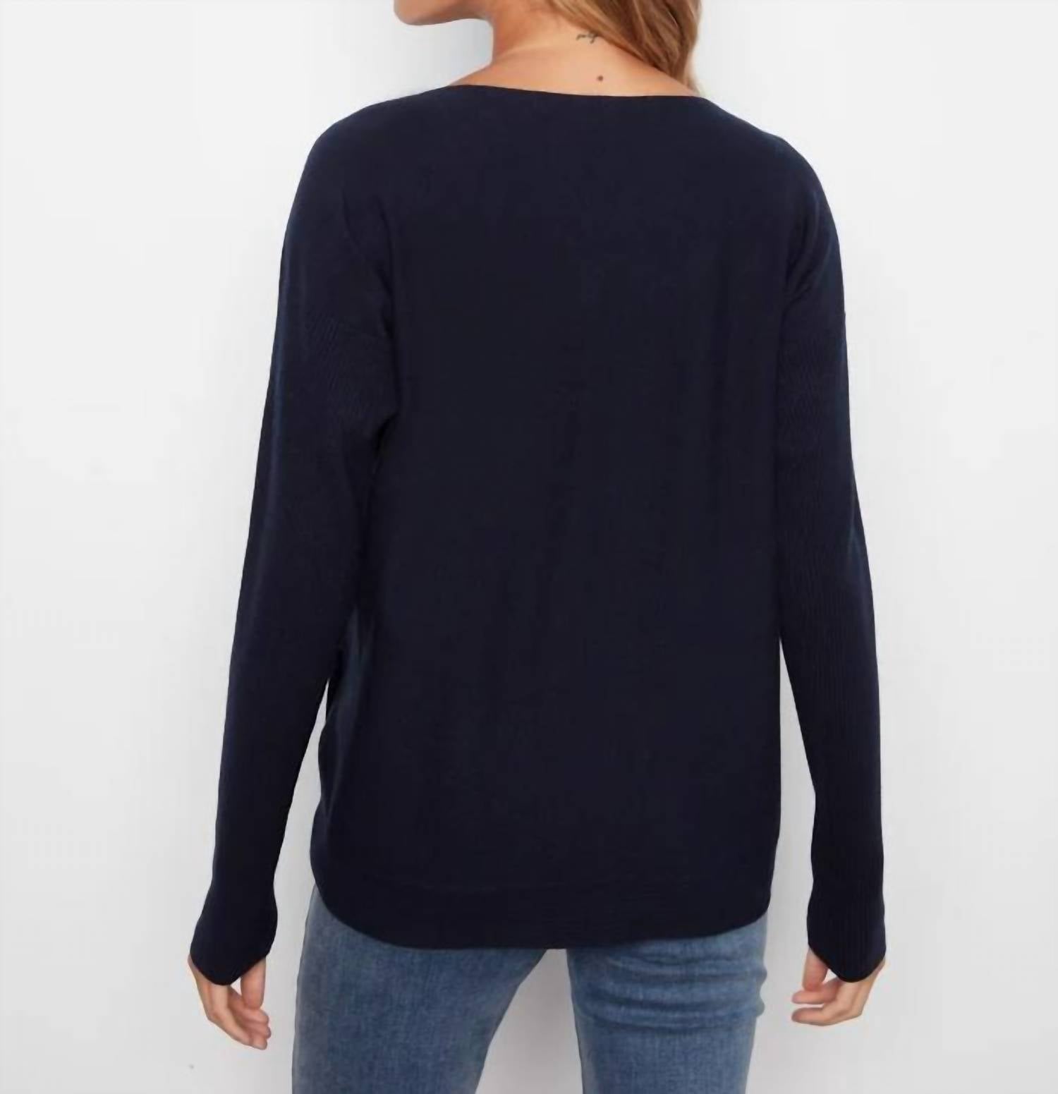 Charlie B - Boat Neck Sweater With Side Button Detail