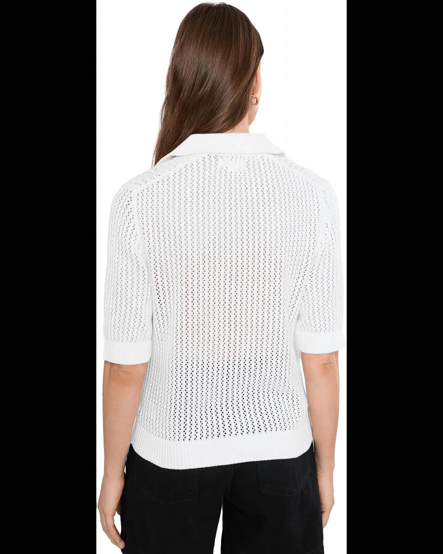 Nic + Zoe - Mesh Polo Sweater