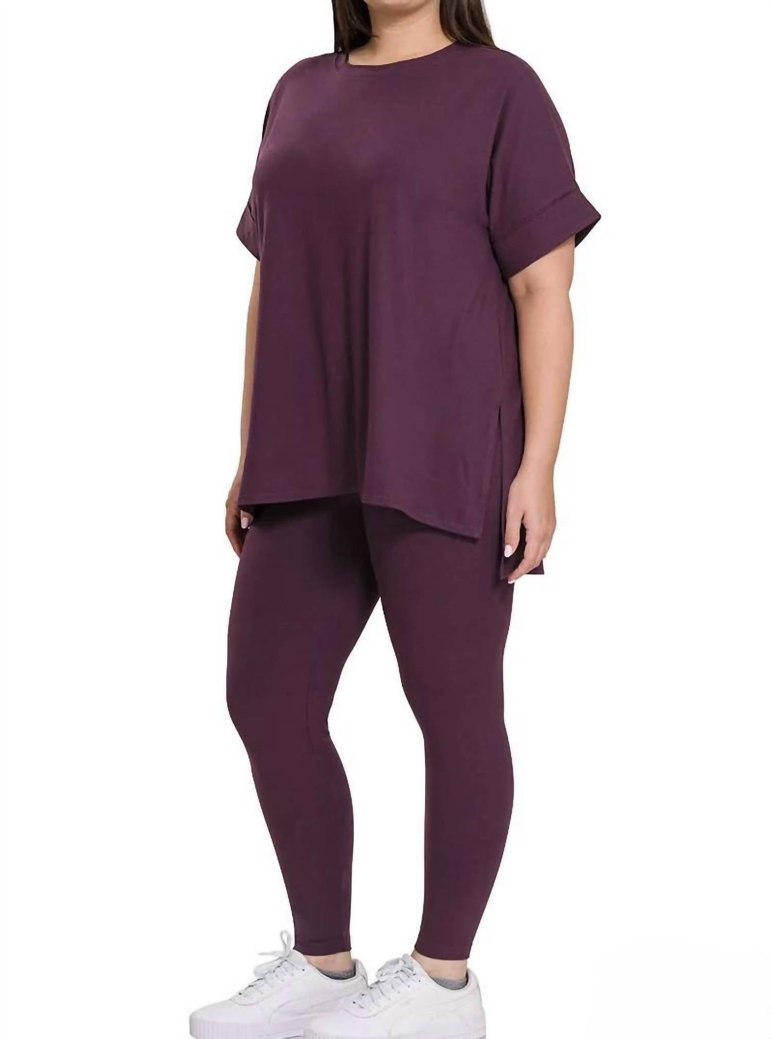 Vanilla Monkey - Buttery Soft Microfiber Tee And Leggings Set Plus