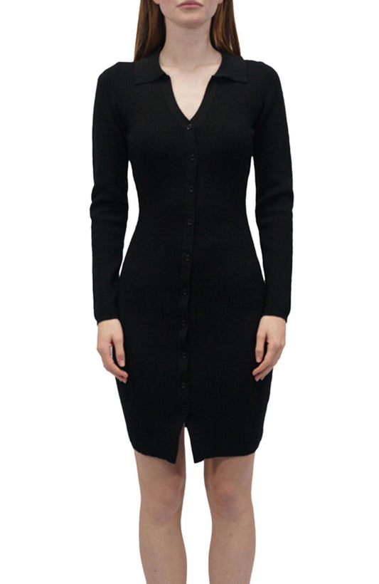 Knit Dress With Collar