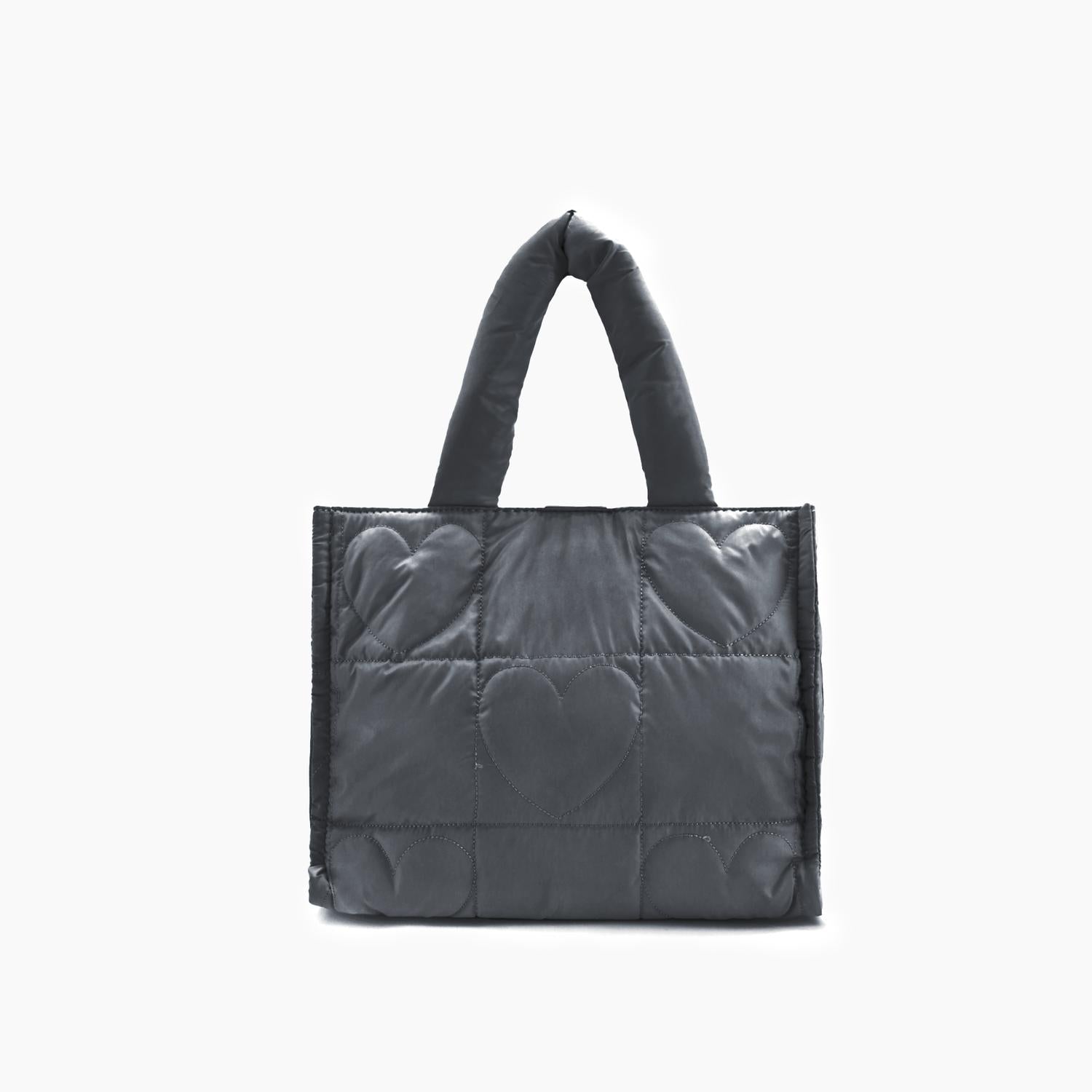 Like Dreams - Women's Kiara Quilted Puffer Heart-embossed Tote Bag