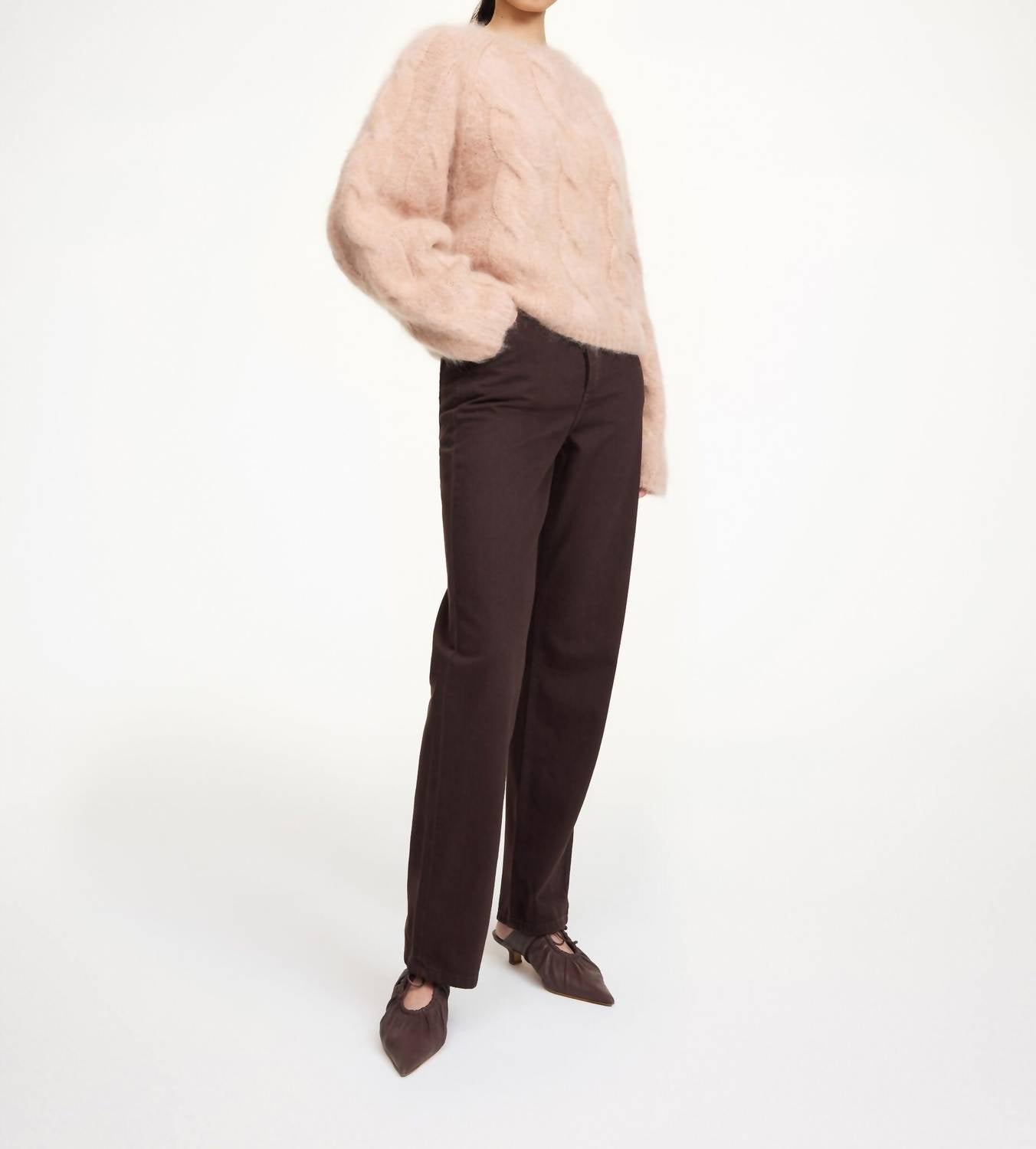 BY MALENE BIRGER Elliot Crew Neck Sweater in rose dust - women's sweater - detail view