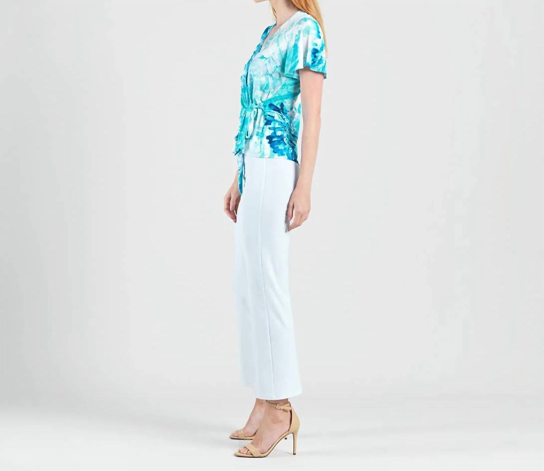 Clara Sunwoo - Faux Wrap Side Tie Top