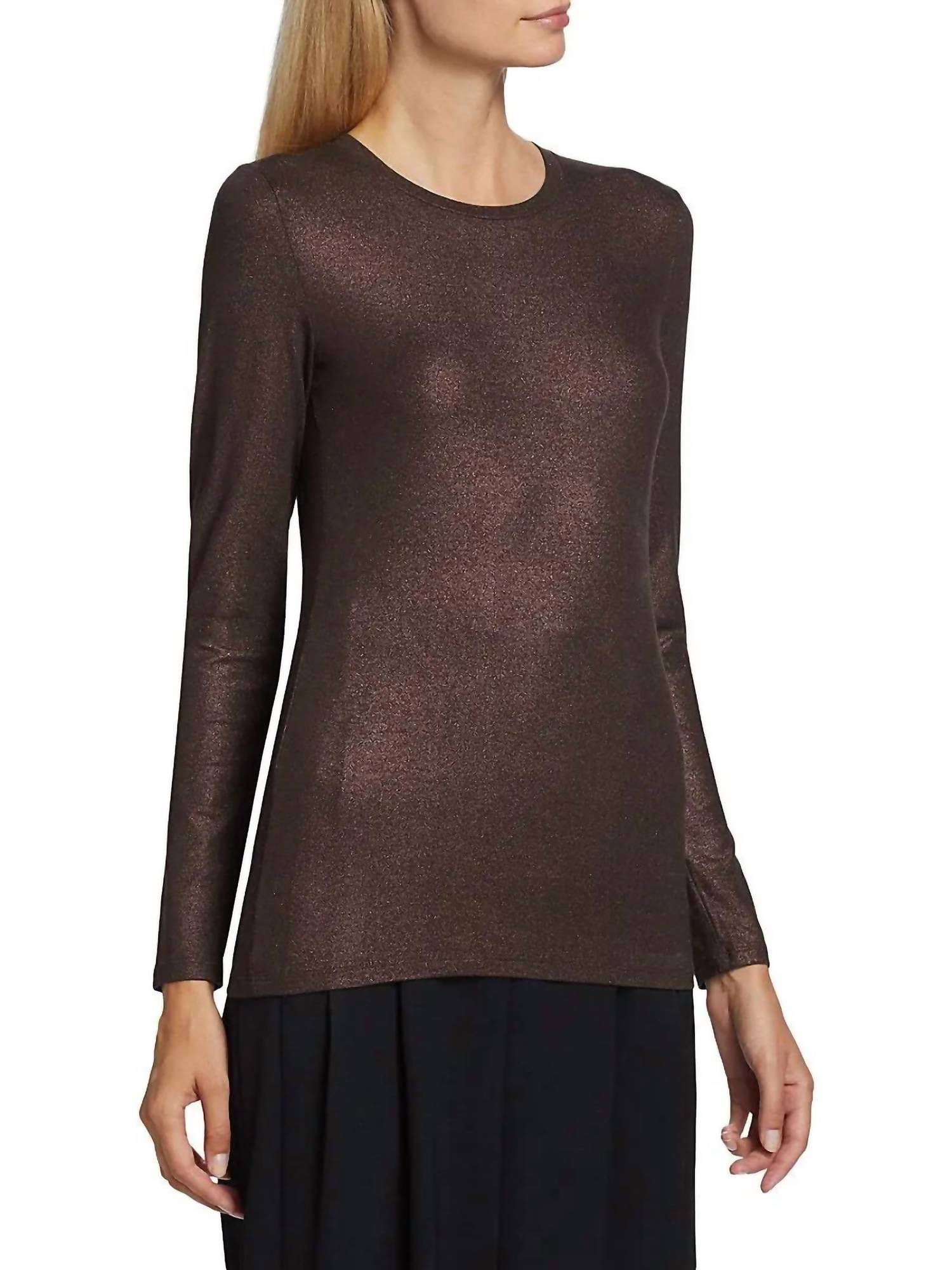 Majestic Filatures - Soft Touch Metallic Crewneck Top
