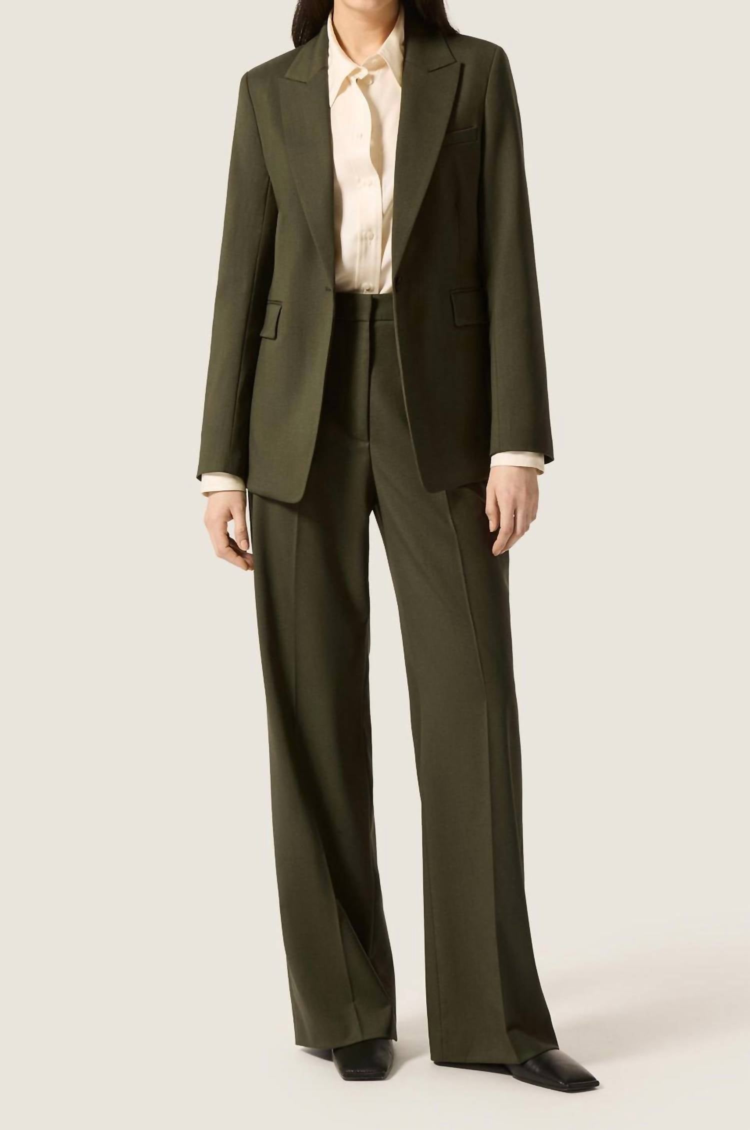 Argent Wide Leg Trouser in olive - women's pants - view 6