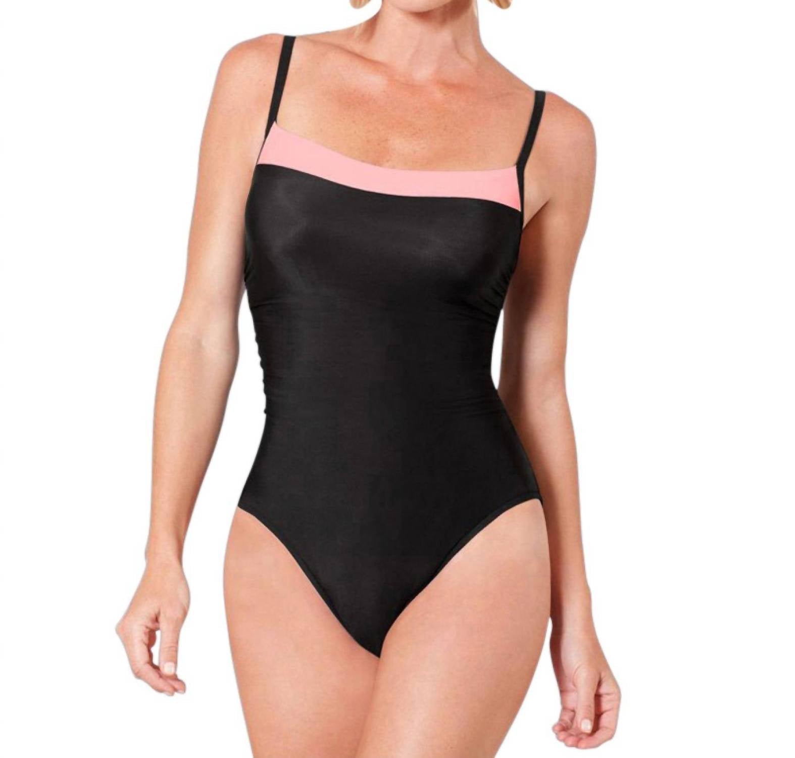 Miraclesuit Kara Underwire One Piece Swimsuit in coral colorblock - women's swimwear
