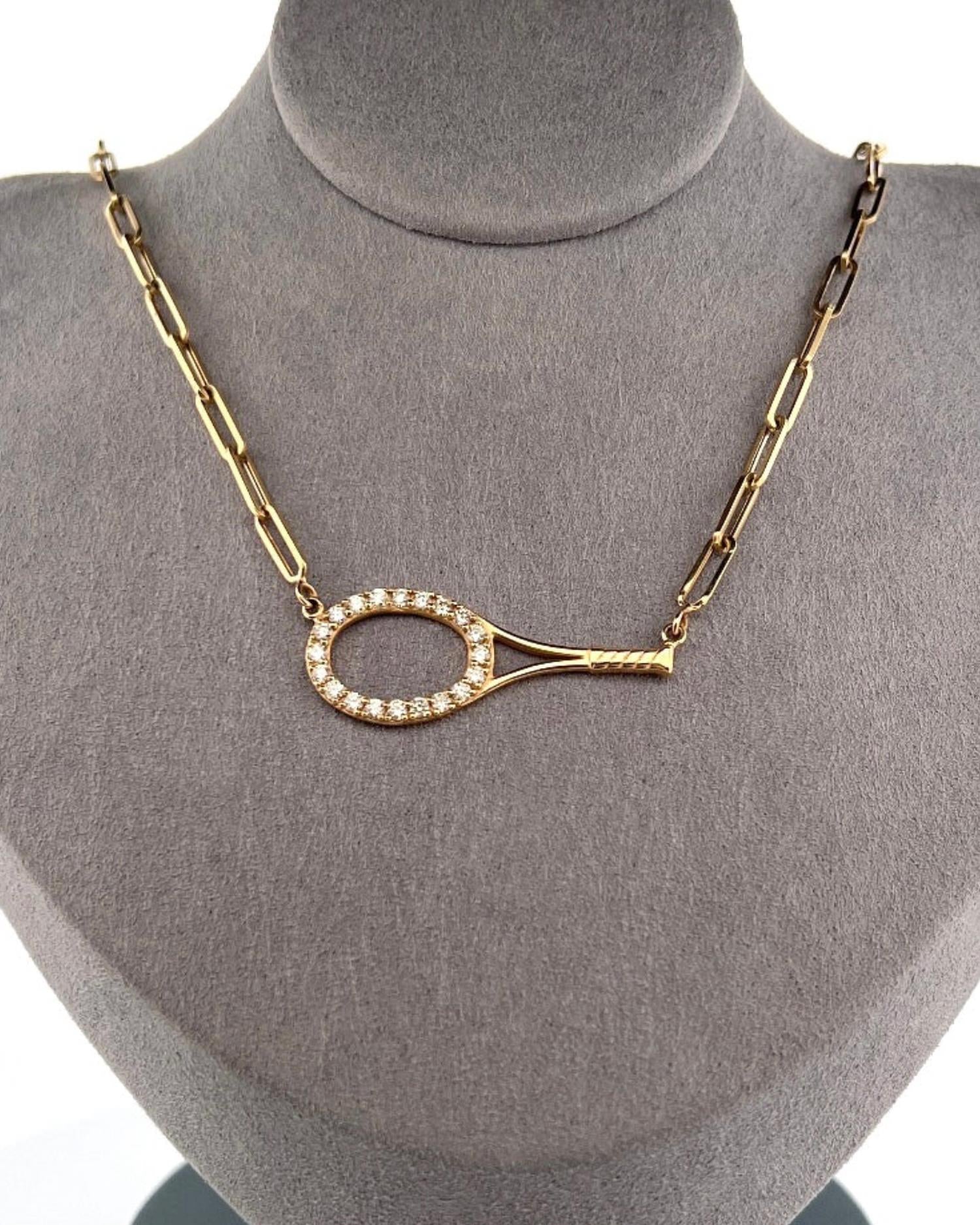 Love Love Tennis - Women's Big Diamond Box Chain Necklace