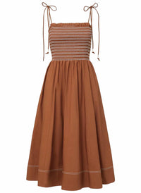 Veronica Beard - Kaela Smocked Midi Dress