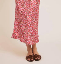 Gilli - Evan Floral Satin Midi Skirt