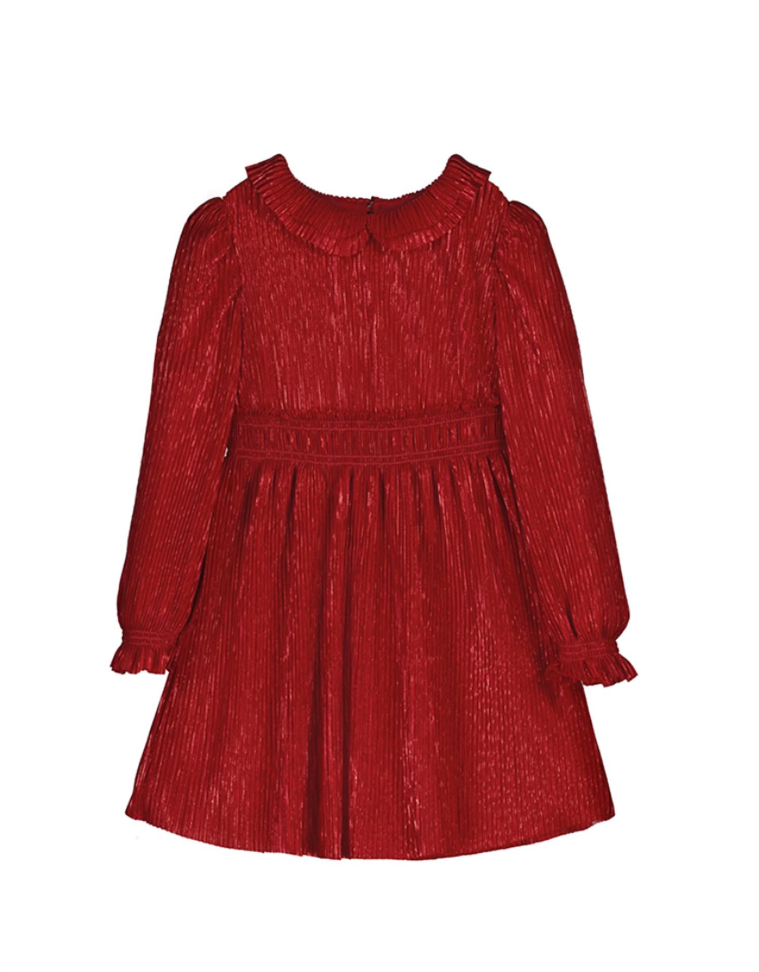 Abel & Lula Girl's Alannah Dress in red - kids' dress - detail view