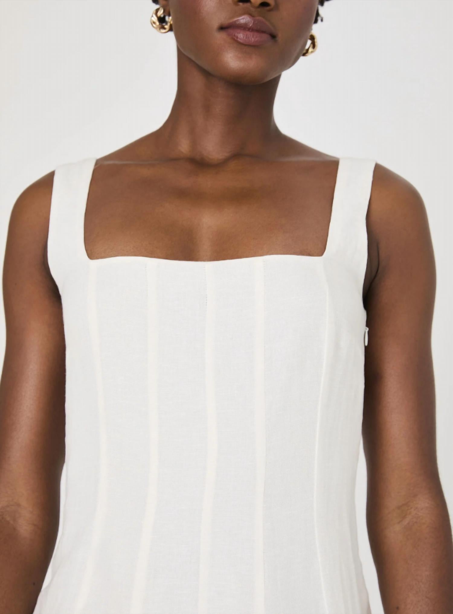 French Connection - Birdie Linen Square Neck Dress