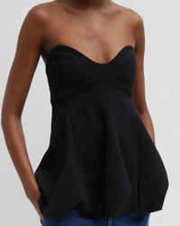 Tibi - Melee Crepe Strapless Top