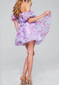 Jovani - Floral A-line Party Dress