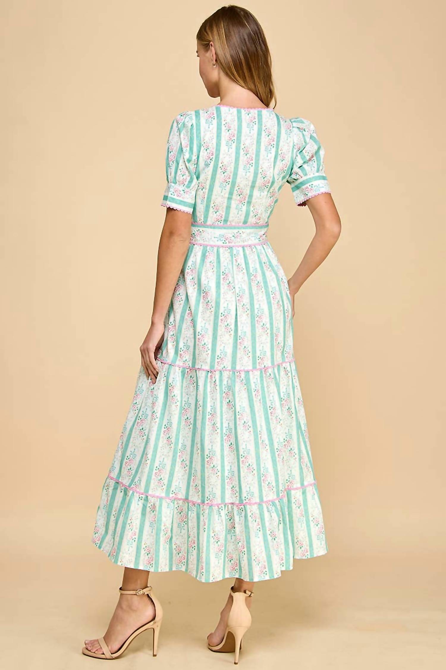 Tcec - Puff Sleeve Midi Dress