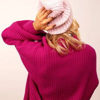 Hurray Women's Cashmere Sailor Beanie in blancmange - women's hat - detail view