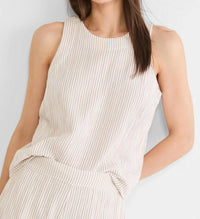 Nic + Zoe - Pin Stripe Gauze Pop On Tank Top