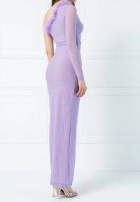 Kikiriki - Feather One Shoulder Dress