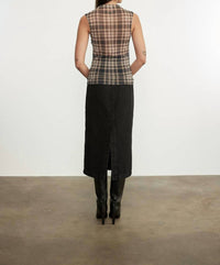 Enza Costa - Plaid Mesh Sleeveless Twist Top