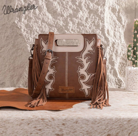 Wrangler - Top Handle Boot Scroll Fringe Tote