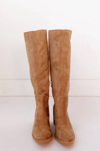MiiM Women's Juno Boots in apricot - women's shoe - detail view