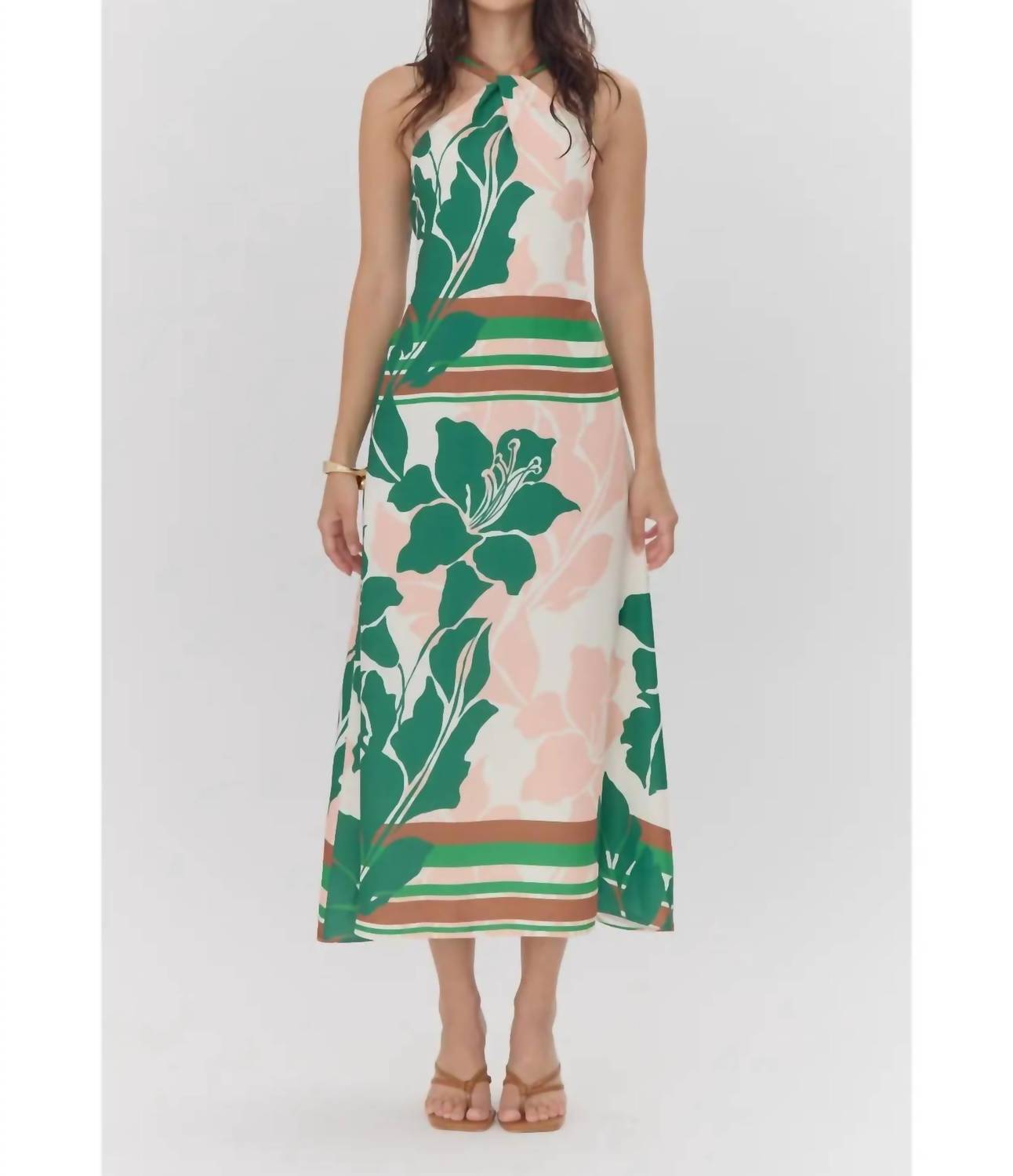 Greylin - Women's Lyra Border Halter Dress