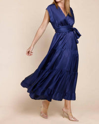 Sofia - Mishal Tiered Satin Maxi Dress