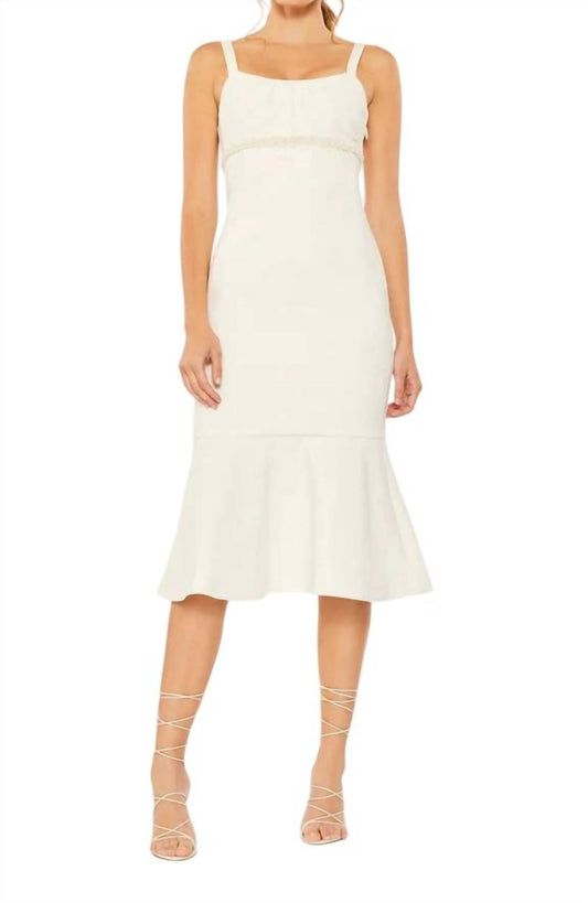 Likely - Lane Pearl Trumpet Midi Dress