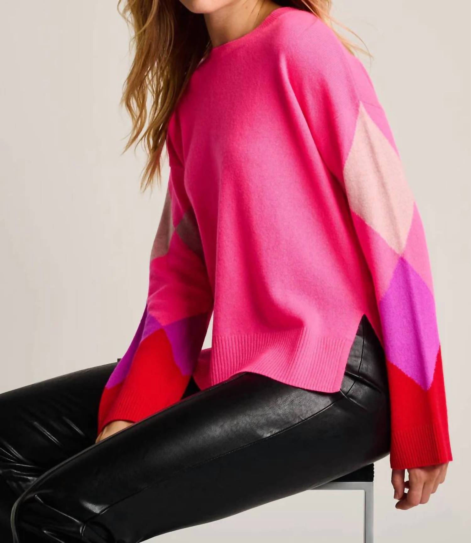 LISA TODD Power Surge Sweater in neon pink - women's sweater - detail view