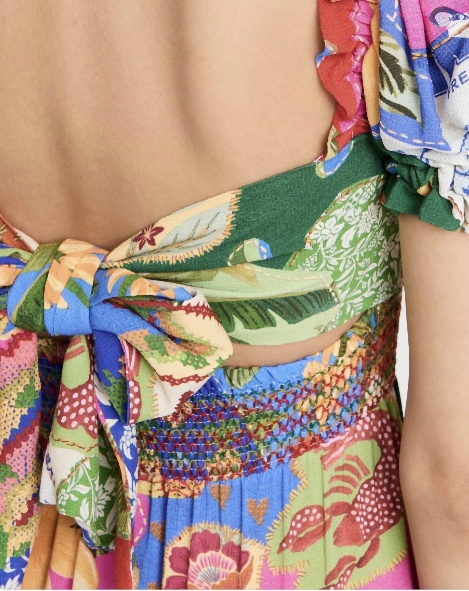 FARM RIO Sunny Mix Midi Dress in multi - women's dress - view 5