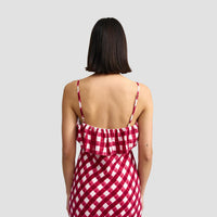 Aston Studio Sylvie Maxi Dress in cherry gingham - women's dress - view 4
