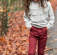 Poppet & Fox - Long Line Fringe Knit Sweater