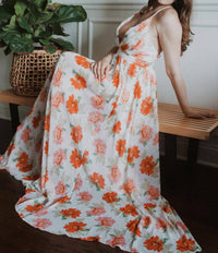 The Clothing Company - Front Pleats Detail Maxi Flower Dress