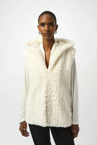Joseph Ribkoff - Faux Fur Textured Stripe Vest