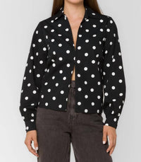 Velvet Heart - Carrisa Long Sleeve Polka Dots Top