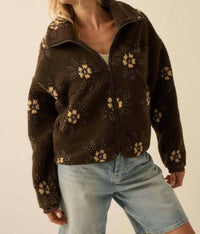 Promesa - Floral Fleece Zip-Up Jacket