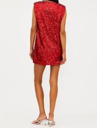 Beach Riot Mirabel Sequin Mini Dress in red - women's dress - detail view
